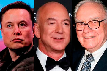 Elon Musk, Jeff Bezos y Warren Buffett.