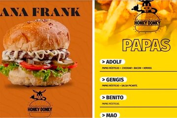 Una hamburguesería de Rafaela ofrecía el combo “Ana Frank con papas Adolf”