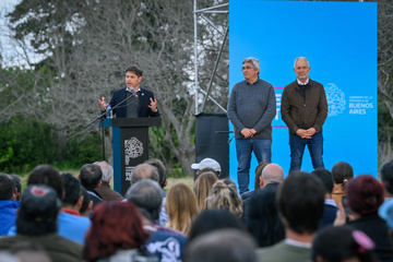 Axel Kicillof junto a Javier Rodríguez y Julio Alak en la Estación Experimental Gorina.