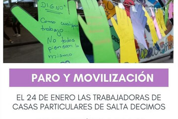 Trabajadoras de casas particulares se movilizarán por primera vez en Salta (Fuente: Redes sociales Agrupación Unidas Podemos Mas)