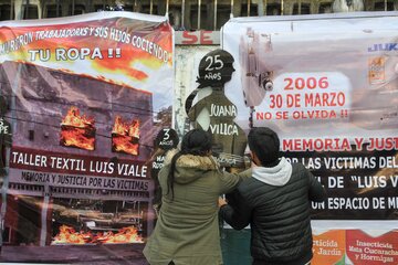 Acto aniversario del incendio durante 2022. (Fuente: Sandra Cartasso)