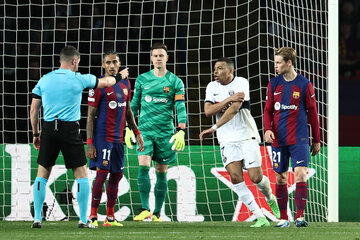 Mbappé puso el 3 a 1 para el PSG vs Barcelona. (Fuente: AFP)