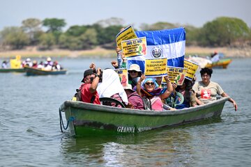Ambientalistas de Guatemala, Honduras y El Salvador protestaron contra una minera canadiense (Fuente: AFP)