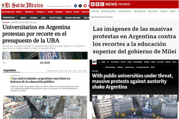 La educación argentina, en el mundo: así reflejaron los medios internacionales la marcha universitaria (Imagen: collage de fotos)