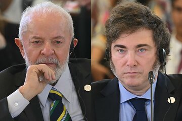 Aire gélido entre Lula y Milei: cartas no respondidas y ni un saludo en el G7 (Fuente: AFP)