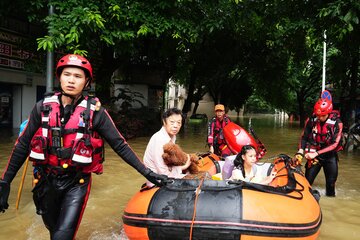 Lluvias e inundaciones en el este de China