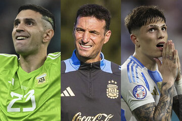 Los Martínez (Dibu y Lautaro), Garnacho y Scaloni, candidatos al Balón de Oro (Fuente: Archivo)