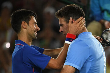 La visita de Djokovic a la Argentina: detalles del partido despedida de Del Potro (Fuente: AFP)