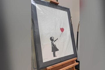 Acusan a dos hombres por el robo de una obra de Banksy en Londres (Fuente: Redes sociales)