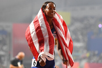 Mundial de Atletismo: Dalilah Muhammad  marcó un nuevo record en Doha 2019 (Fuente: AFP)