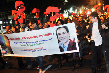 El clamor por justicia por el prefecto asesinado llegó a la OEA (Fuente: Sebastián Freire)