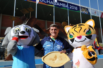 Diego Gusmán, en los Juegos de Cochabamba 2018.