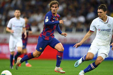 Griezmann, en acción durante Barcelona-Chelsea. (Fuente: AFP)