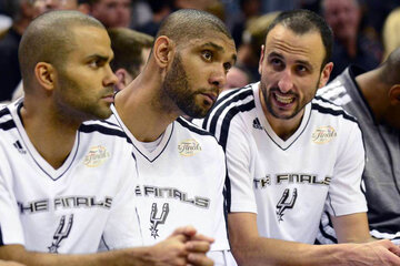 Parker, Duncan y Ginóbili marcaron época en los Spurs. Ahora, el del medio vuelve como técnico. (Fuente: AFP)