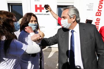 Coronavirus: Alberto Fernández recorrió el nuevo Hospital Modular de Emergencia de Almirante Brown