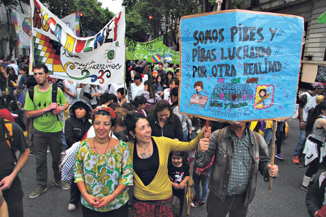 El acto de ayer fue la culminación de la “Caravana de los pibes y las pibas”.