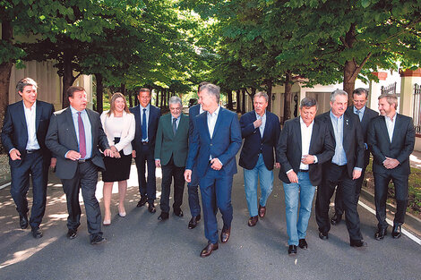 Macri y el ministro Frigerio recibieron a los gobernadores en la residencia de Olivos.