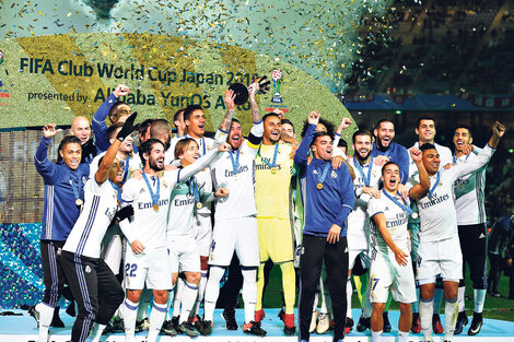 El festejo del Real Madrid en el estadio Yokohama. (Fuente: AFP)