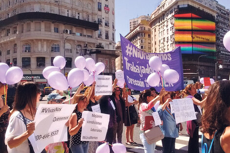 Uno de los reclamos de las trabajadoras de la Dirección de la Mujer de la Ciudad.