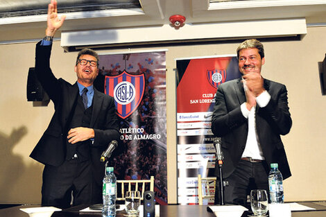 Marcelo Tinelli y Matías Lammens festejan la vuelta a Avenida La Plata. (Fuente: Télam)