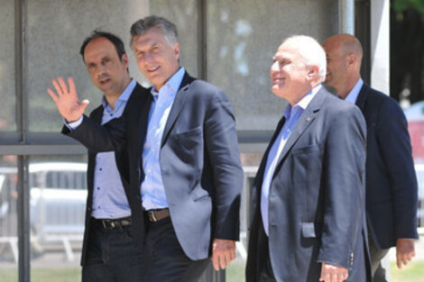 El gobernador Lifschitz con Macri y el intendente Corral en una reciente recorrida por obras en la ciudad de Santa Fe. (Fuente: Eduardo Seval  )