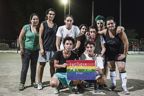 Algunas integrantes de Fútbol Militante.