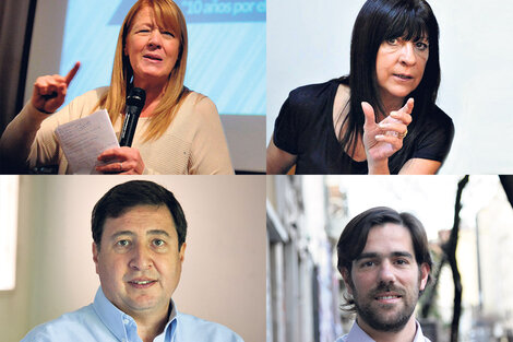 Margarita Stolbizer (GEN), Diana Conti (FpV), Daniel Arroyo (Frente Renovador) y Nicolás del Caño (FIT).