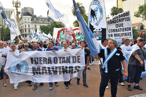 Los ex combatientes de Malvinas llevaron su reclamo a la Plaza de Mayo. (Fuente: Pablo Piovano)