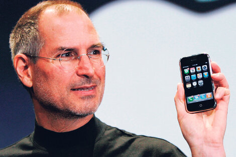 Steve Jobs en el acto de presentación del iPhone.