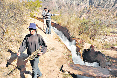 El canal que alimentaba el viejo molino harinero de Pituil, proveniente de Chañarmuyo.