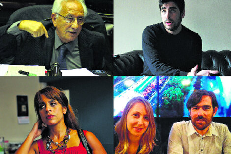 Héctor Recalde (FpV), Facundo Moyano (FR), Victoria Donda (Libres del Sur) y Myriam Bregman y Del Caño (FIT).