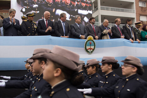 Fascendini, Farías y Bonfatti en el palco en Santa Fe.