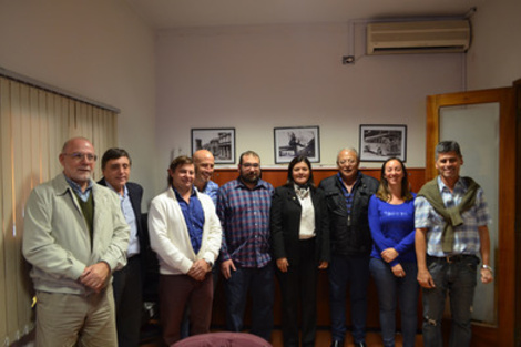 Alvarado junto a integrantes del sindicato de choferes.