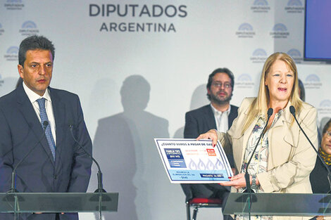 Massa y Stolbizer en la conferencia de ayer en Diputados. (Fuente: Télam)