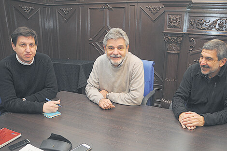 Fernando Peirano, Daniel Filmus y Roberto Salvarezza, reunidos por PáginaI12 para debatir la situación actual y futura de la ciencia.