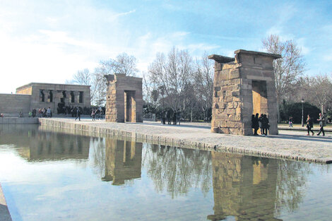 El templo de Debod, tal como se ve hoy en la capital española.