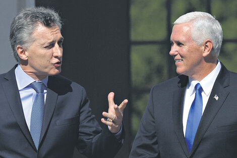 Macri y Pence, ayer, durante la conferencia de prensa en la residencia presidencial de Olivos.