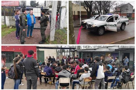 Gendarmes en una escuela