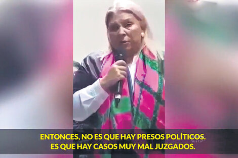 Elisa Carrió en el video durante la campaña electoral.