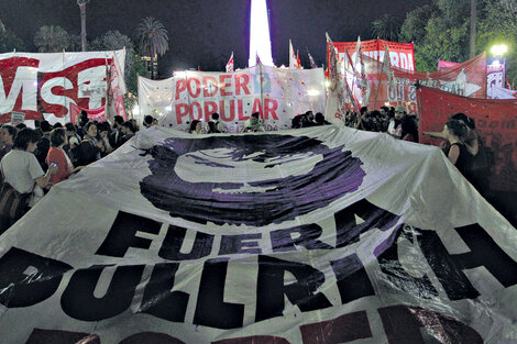 Organizaciones de izquierda se concentraron ayer en Plaza de Mayo.