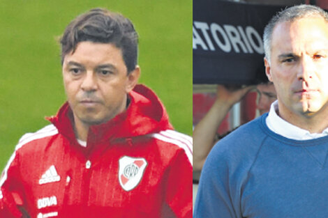 Frente a frente: Marcelo Gallardo, técnico de River, y Francisco Berscé, entrenador de Atlanta.