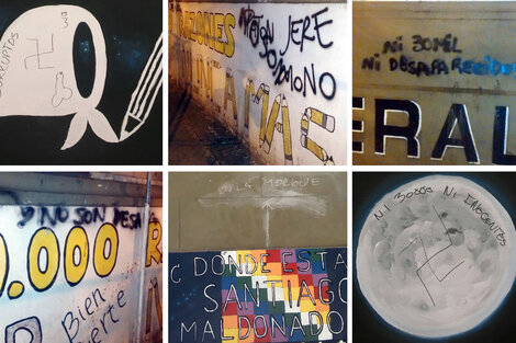 Las pintadas se hicieron sobre murales que reivindican la lucha de las Madres.