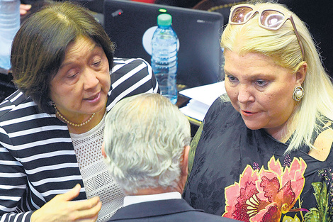 Elisa Carrió poco antes de habilitar el cierre precipitado de la sesión de ayer en Diputados. (Fuente: Télam)