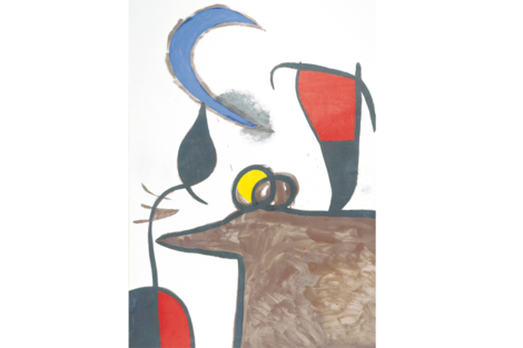 Mujeres, pájaro en la noche, 1974. Óleo, acrílico y carboncillo sobre lienzo. © Successió Miró/ ADAGP, París/ SAVA, Buenos Aires, 2017