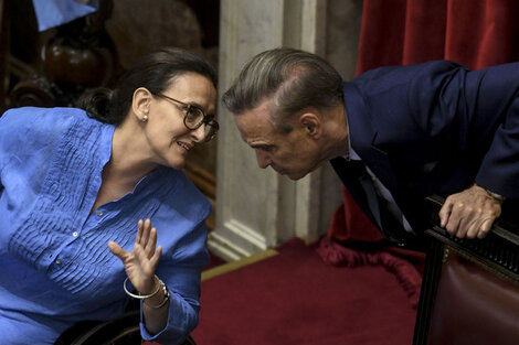 La vicepresidenta Gabriela Michetti y el jefe del bloque Justicialista, Miguel Pichetto.
