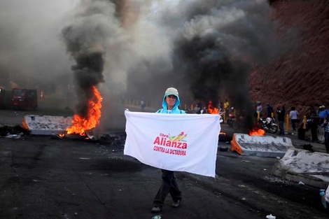 Un simpatizante de la oposición, en los incidentes en Tegucigalpa.