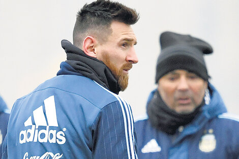 Messi con Sampaoli en Barcelona