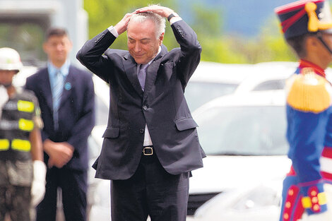 Temer ayer antes de reunirse con el Consejo Nacional de Defensa de Brasil. (Fuente: EFE)