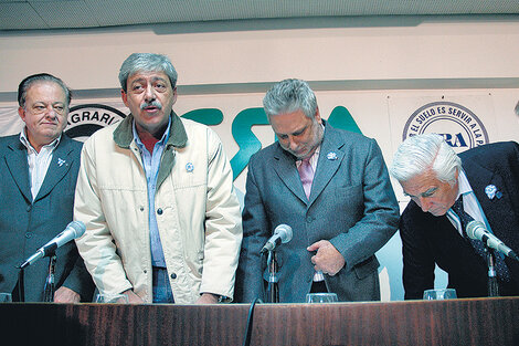 Los integrantes de la Mesa de Enlace en los conflictivos meses de 2008.