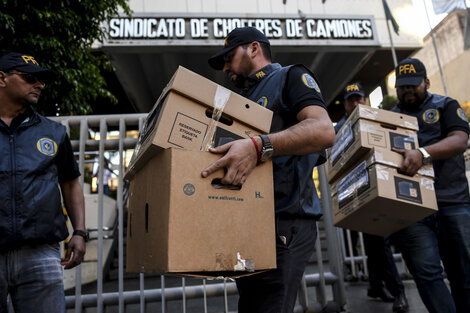 Operativo judicial en Camioneros